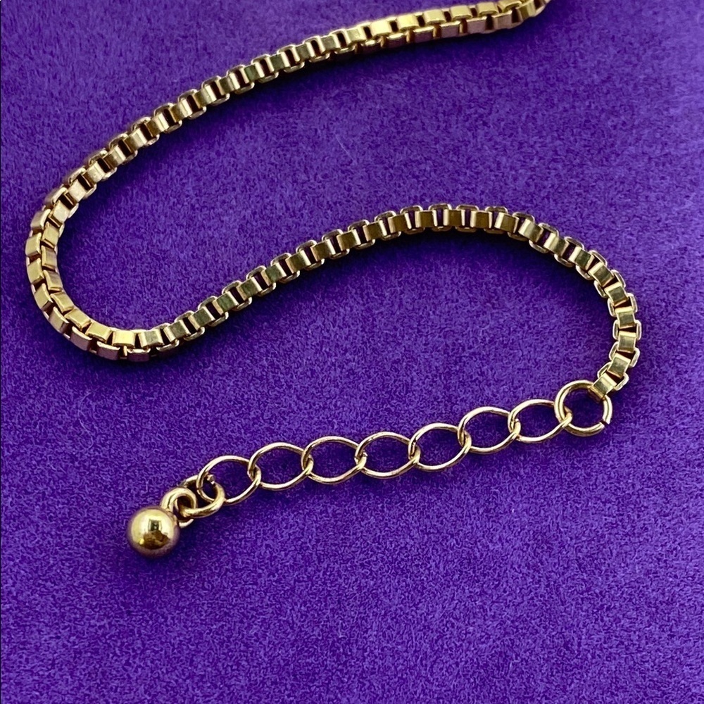 π Elegant Gold Plated Box Chain Bracelet/Anklet - Picture 2 of 5
